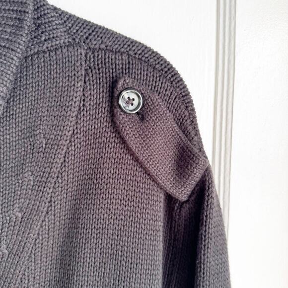 Leonard Frisbie Peru 100% PIMA Cotton Black Knit Casual Button Down Cardigan M - Picture 3 of 12